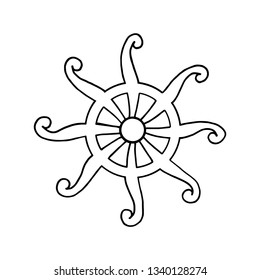 ship's steering wheel - vector