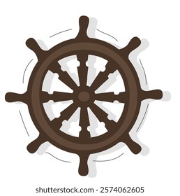 ship's steering wheel.Ship's wheel icon