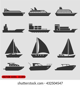 Ships transportation and shipping icons.