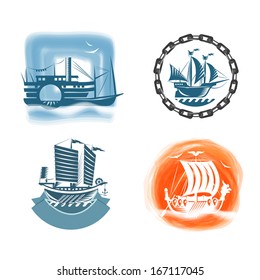 Ships. Vector format