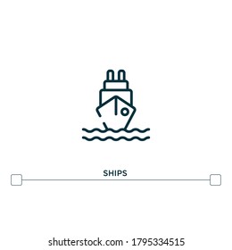 ships vector line icon. Simple element illustration. ships outline icon from sharing out concept. Can be used for web and mobile
