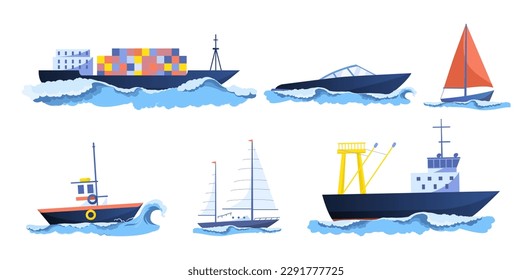 cartoon ships