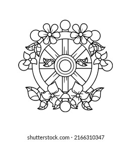 Ship's wheel drawing art illustration