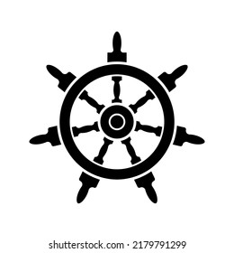 ship's wheel icon. boat wheel sign. vector illustration