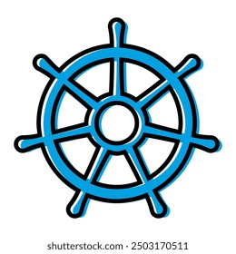 Ship's wheel icon graphic  design illustration 