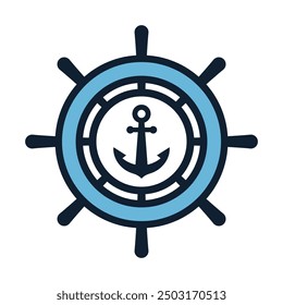 Ship's wheel icon graphic  design illustration 