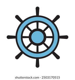 Ship's wheel icon graphic  design illustration 