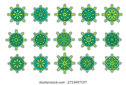 Ships Wheel icon set vector illustration