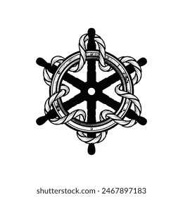 Ship's wheel icon, ship steering logo vector. Nautical Wheel Steering Wheel,