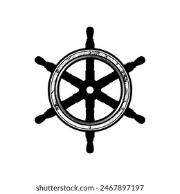 Ship's wheel icon, ship steering logo vector. Nautical Wheel Steering Wheel,