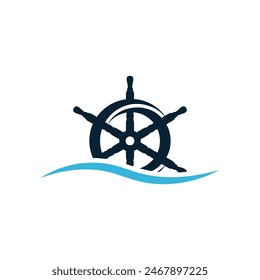 Ship's wheel icon, ship steering logo vector. Nautical Wheel Steering Wheel,