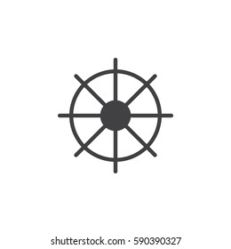 Ships wheel icon vector, filled flat sign, solid pictogram isolated on white. Symbol, logo illustration. Pixel perfect
