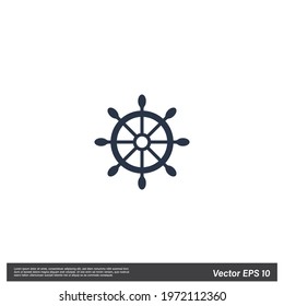 ship's wheel icon vector illustration logo template
