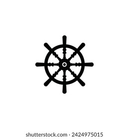 Ship's wheel icon vector illustration logo design