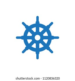 Ship's wheel logo or icon vector design template