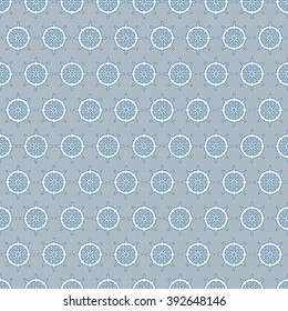 ship's wheel nautical seamless pattern vector illustration