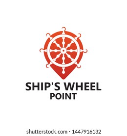 Ship's Wheel Point Logo Template Design Vector, Emblem, Design Concept, Creative Symbol, Icon