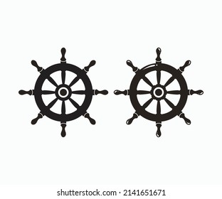 Ships Wheel Symbol. Ship Wheel Icon On White Background Flat Style Nautical Icon.