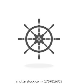 Vektor-Vektorsymbol von Ships Wheel Silhouette Vektorgrafik Symbol