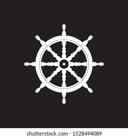 ship's wheel vintage logo with black background