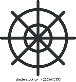 Ship's wheel web icon. Isolated vector illustration. EPS 10.