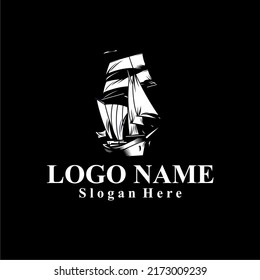 Ship-themed vector logo suitable for marine companies