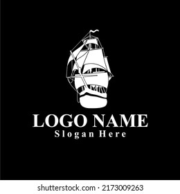 Ship-themed vector logo suitable for marine companies