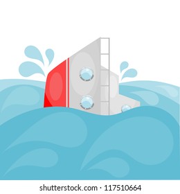 Shipwreck. Cartoon. eps10