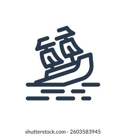 Shipwreck for Expedition Vector Icon