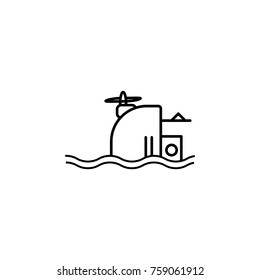 Shipwreck line icon. Insurance outline icon on white background