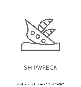 Shipwreck linear icon. Modern outline Shipwreck logo concept on white background from Fairy Tale collection. Suitable for use on web apps, mobile apps and print media.
