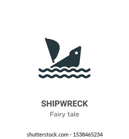 Shipwreck vector icon on white background. Flat vector shipwreck icon symbol sign from modern fairy tale collection for mobile concept and web apps design.