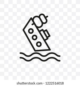 Shipwreck vector linear icon isolated on transparent background, Shipwreck transparency concept can be used for web and mobile