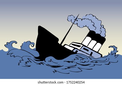 Sunk Ship Cartoon Images, Stock Photos & Vectors | Shutterstock