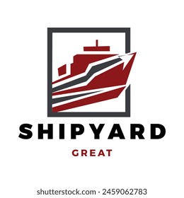 Shipyard Icon Logo Design Template