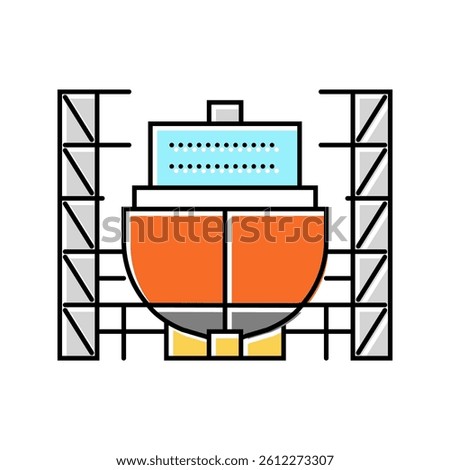 shipyard manufacturing process color icon vector. shipyard manufacturing process sign. isolated symbol illustration