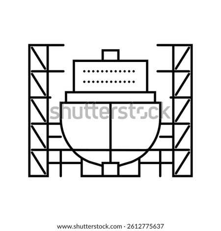 shipyard manufacturing process line icon vector. shipyard manufacturing process sign. isolated contour symbol black illustration