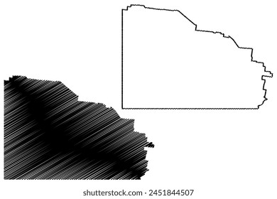 Shire of Bulloo (Commonwealth of Australia, Queensland state) map vector illustration, scribble sketch Bulloo map