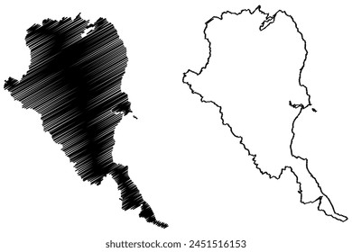 Shire of Douglas (Commonwealth of Australia, Queensland state) map vector illustration, scribble sketch Douglas map