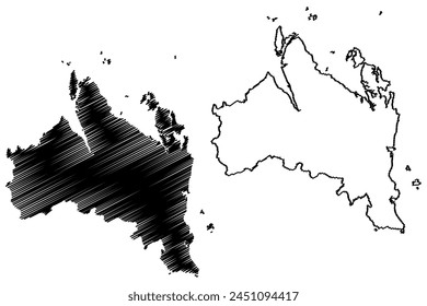 Shire of Livingstone (Commonwealth of Australia, Queensland state) map vector illustration, scribble sketch Livingstone map