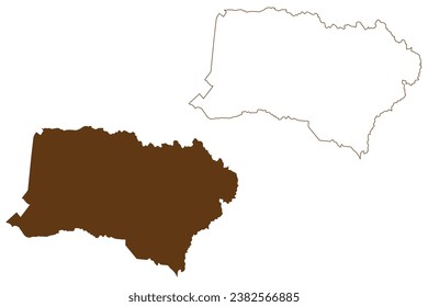 Shire of Mareeba (Commonwealth of Australia, Queensland state) map vector illustration, scribble sketch Mareeba map
