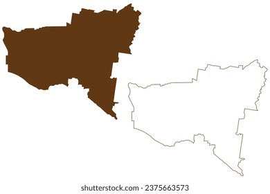 Shire of Moyne (Commonwealth of Australia, Victoria state, Vic) map vector illustration, scribble sketch Moyne Shire Council map