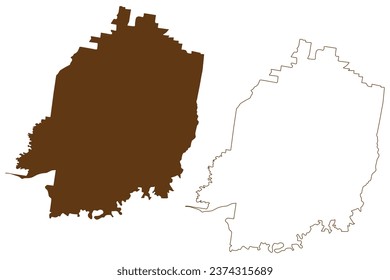 Shire of Nillumbik (Commonwealth of Australia, Victoria state, Vic) map vector illustration, scribble sketch Nillumbik map