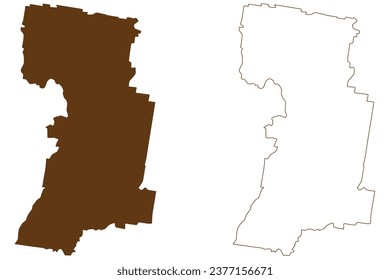 Shire of Pyrenees (Commonwealth of Australia, Victoria state, Vic) map vector illustration, scribble sketch Pyrenees Shire Council map