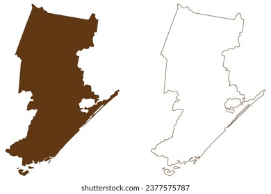 Shire of Wellington (Commonwealth of Australia, Victoria state, Vic) map vector illustration, scribble sketch Wellington Shire Council map