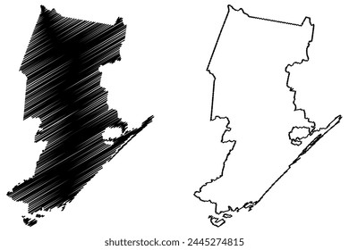 Shire of Wellington (Commonwealth of Australia, Victoria state, Vic) map vector illustration, scribble sketch Wellington Shire Council map