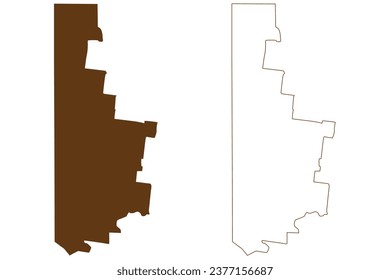 Shire of West Wimmera (Commonwealth of Australia, Victoria state, Vic) map vector illustration, scribble sketch West Wimmera map