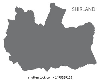 Shirland grey ward map of North East Derbyshire district in East Midlands England UK
