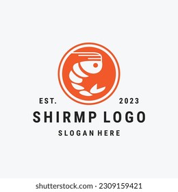 Shirmp logo vector icon illustration hipster vintage retro .