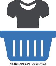 shirt basket vector glyph colour icon